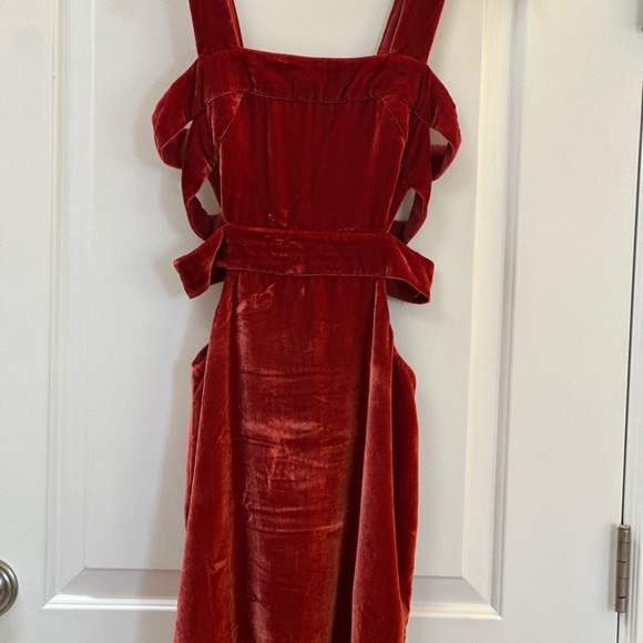 For Love And Lemons Dresses & Skirts - For Loves and Lemons Red Velvet Cutout Mini dress